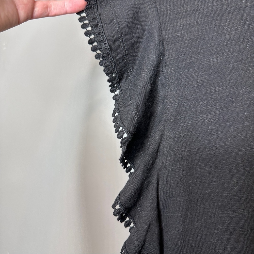 NWT Cotton bleu black crochet sleeve oversized Tshirt - Picture 3 of 8